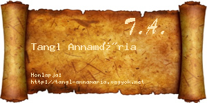 Tangl Annamária névjegykártya